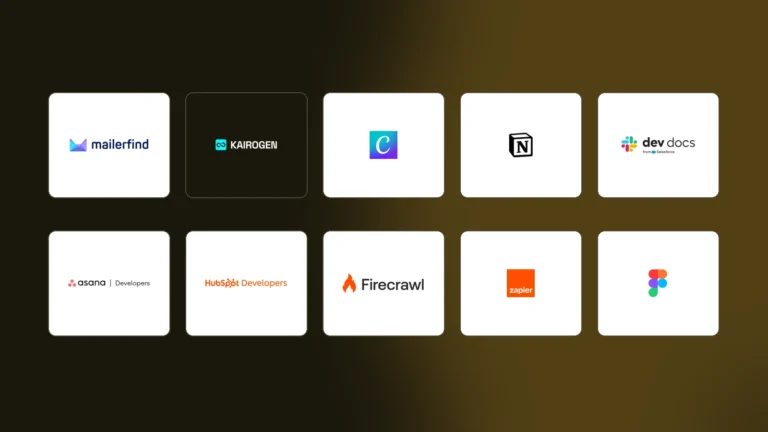MCP no Claude, com logos oficiais das dez integrações analisadas